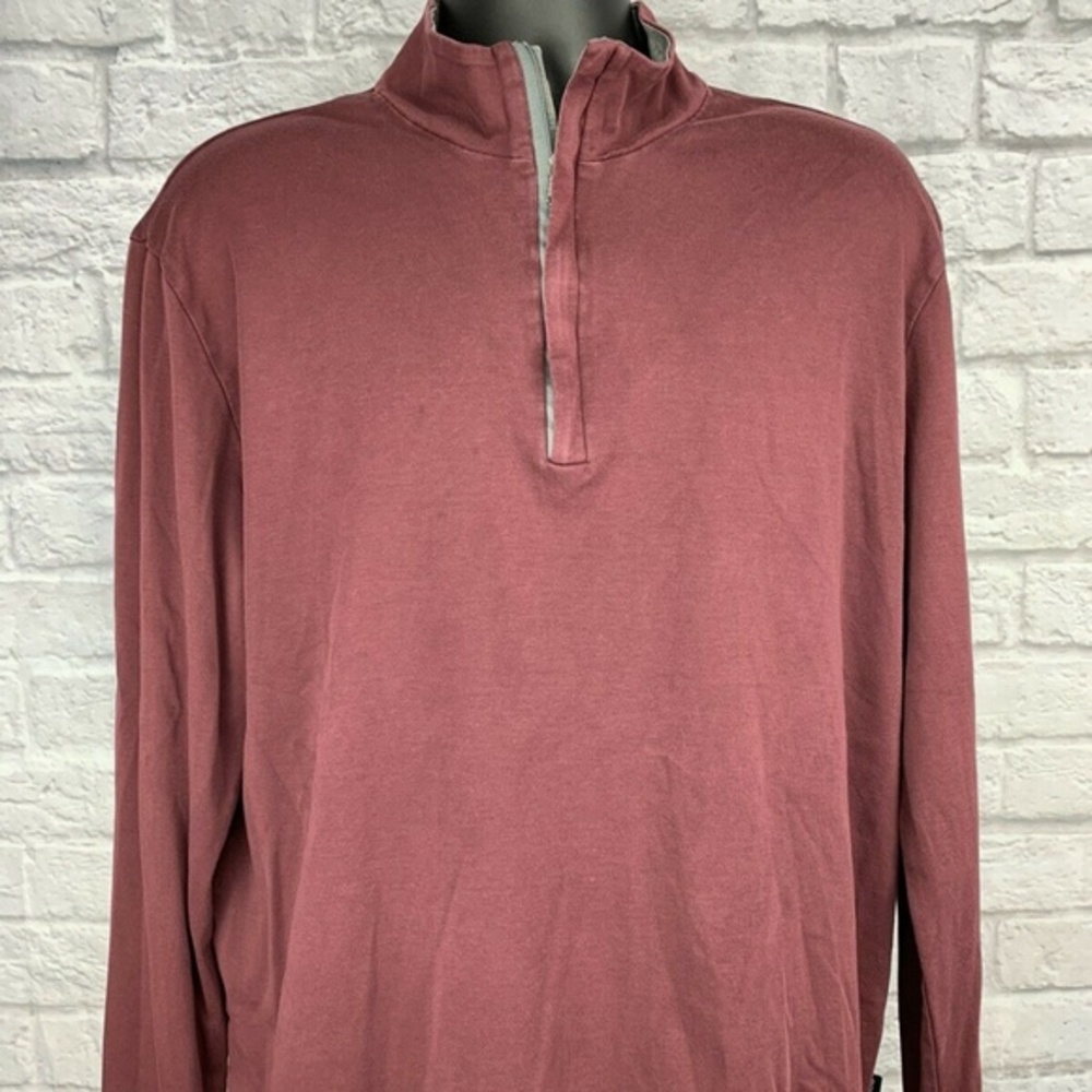 HUGO BOSS Pima Cotton 1/4 Zip Maroon Pullover XXL